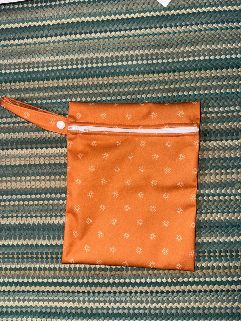 Orange and White Sun Patterned dry Bags water resistant